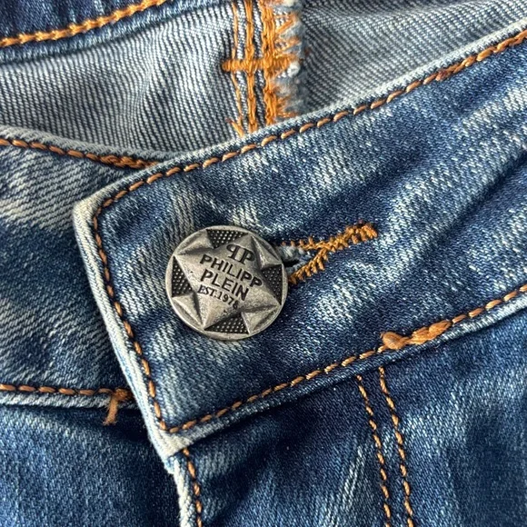 Philipp Plein Size 27 Blue Ankle Jeans for Women - Picture 4 of 6